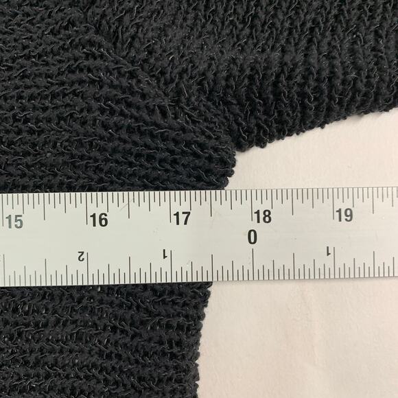 Eileen Fisher S Black Open Knit Cotton Pullover Loose Semi Sheer Breathable - Picture 6 of 8